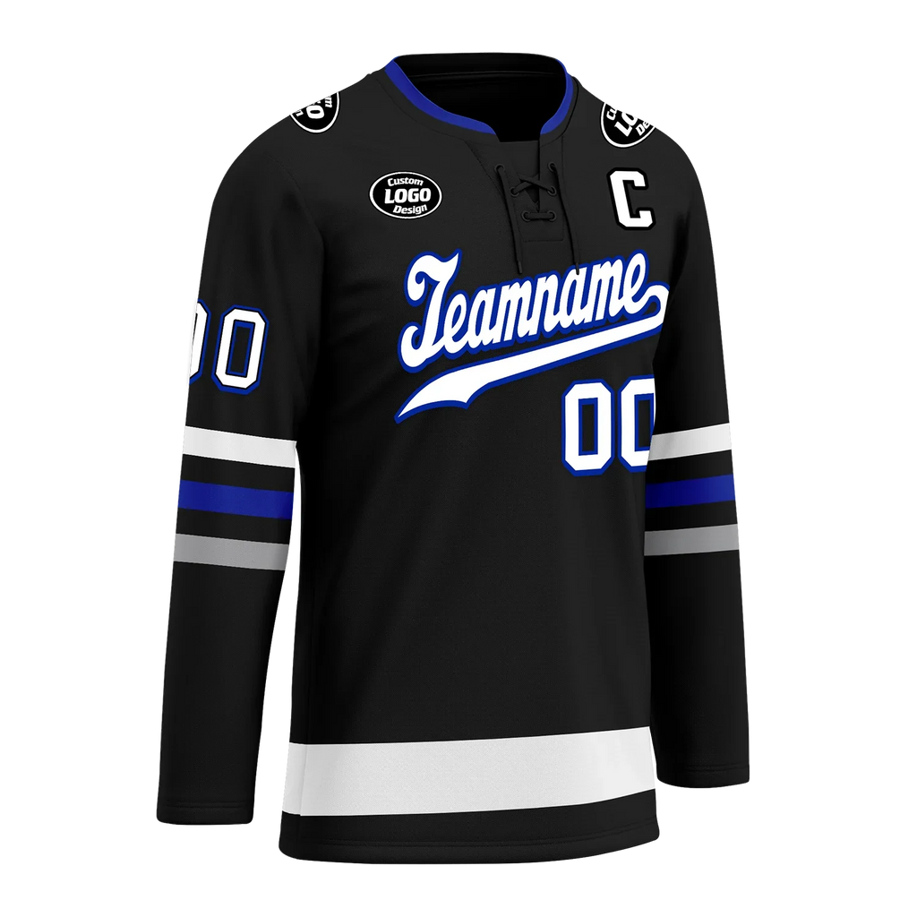 Custom Black Grey Personalized Hockey Jersey HCKJ01-D0a70ba - Coolcustomize