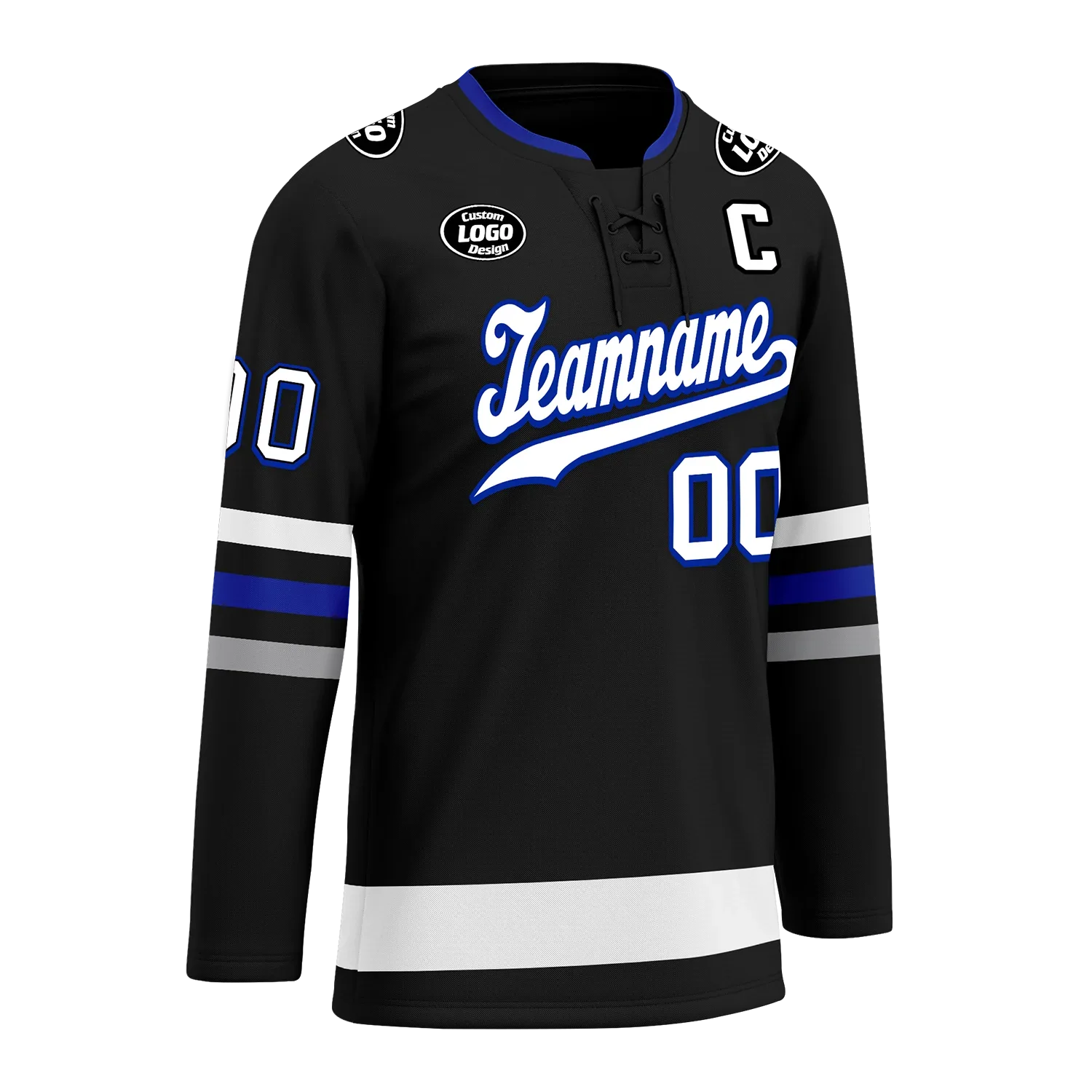 Custom Black Grey Personalized Hockey Jersey HCKJ01-D0a70ba - Coolcustomize
