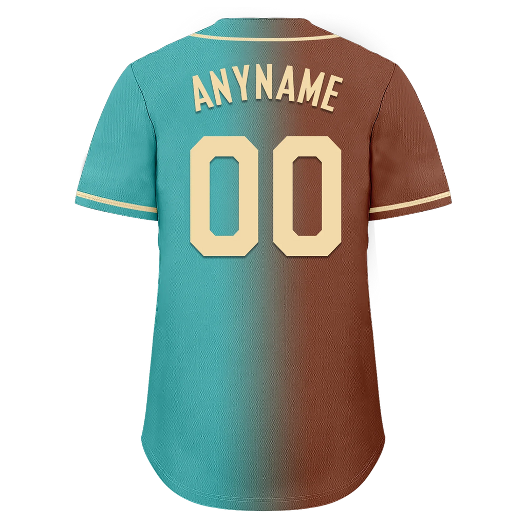 Custom Brown Cyan Gradient Fashion Personalized Authentic Baseball Jersey BSBJ01-D0a7088 - Coolcustomize