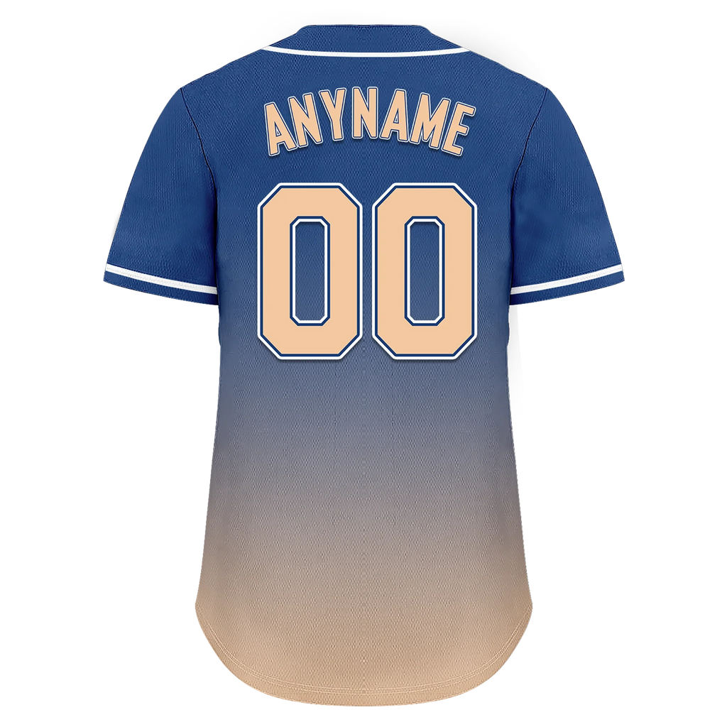 Custom Blue Beige Fade Fashion Personalized Authentic Baseball Jersey BSBJ01-D0a70da - Coolcustomize