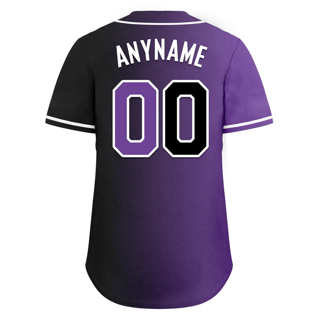 Custom Purple Black Gradient Fashion Personalized Authentic Baseball Jersey BSBJ01-D0a7090 - Coolcustomize