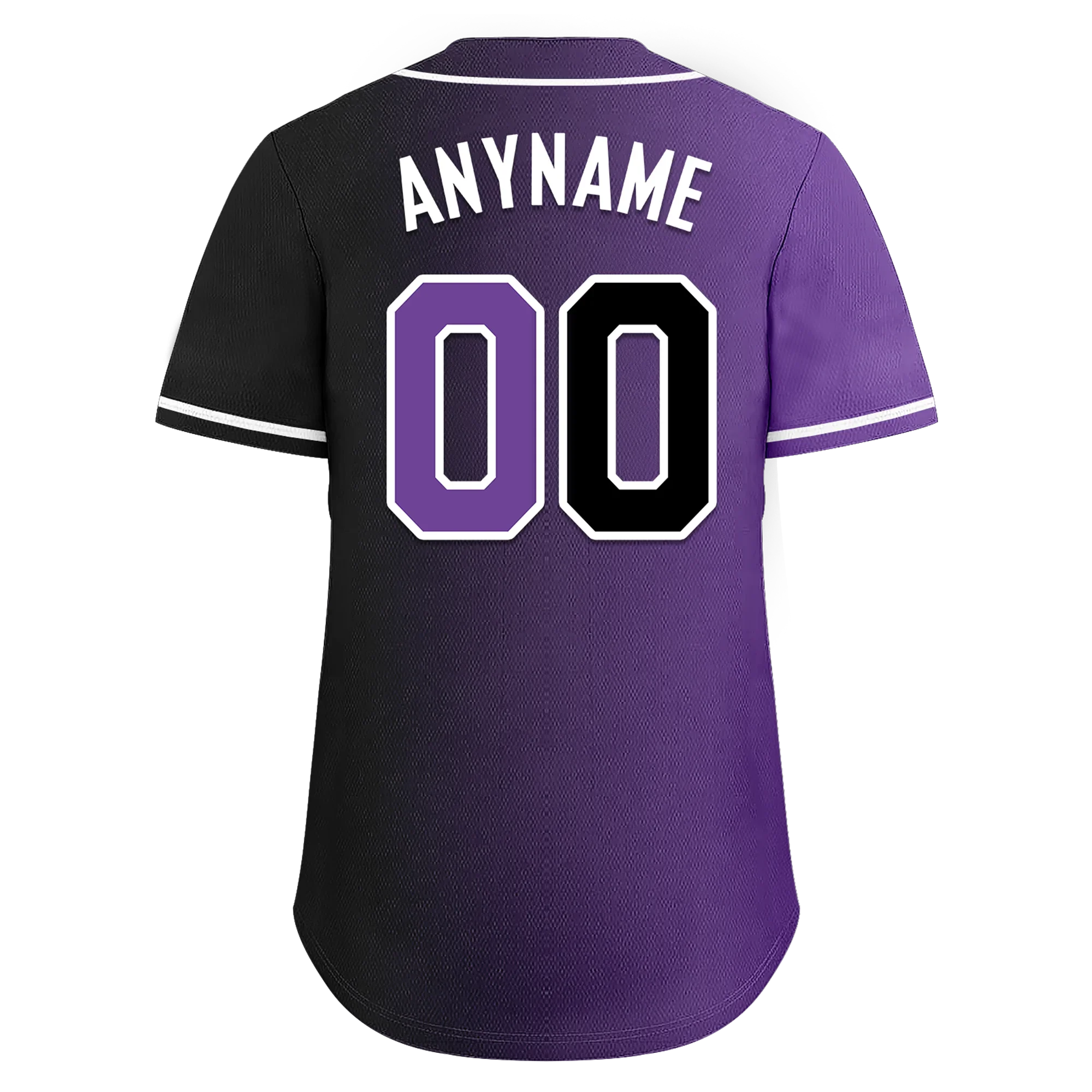 Custom Purple Black Gradient Fashion Personalized Authentic Baseball Jersey BSBJ01-D0a7090 - Coolcustomize
