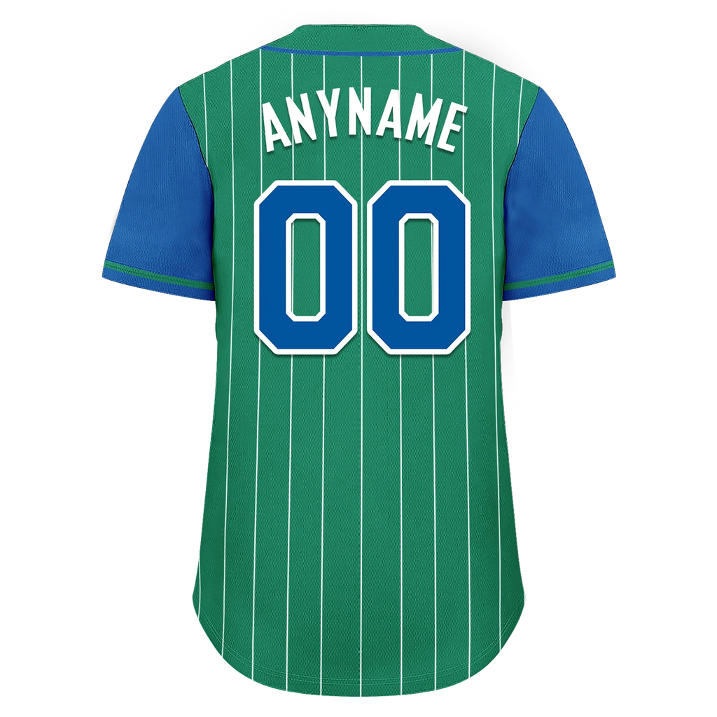 Custom Green Blue Stripe Fashion Personalized Authentic Baseball Jersey BSBJ01-D017245 - Coolcustomize
