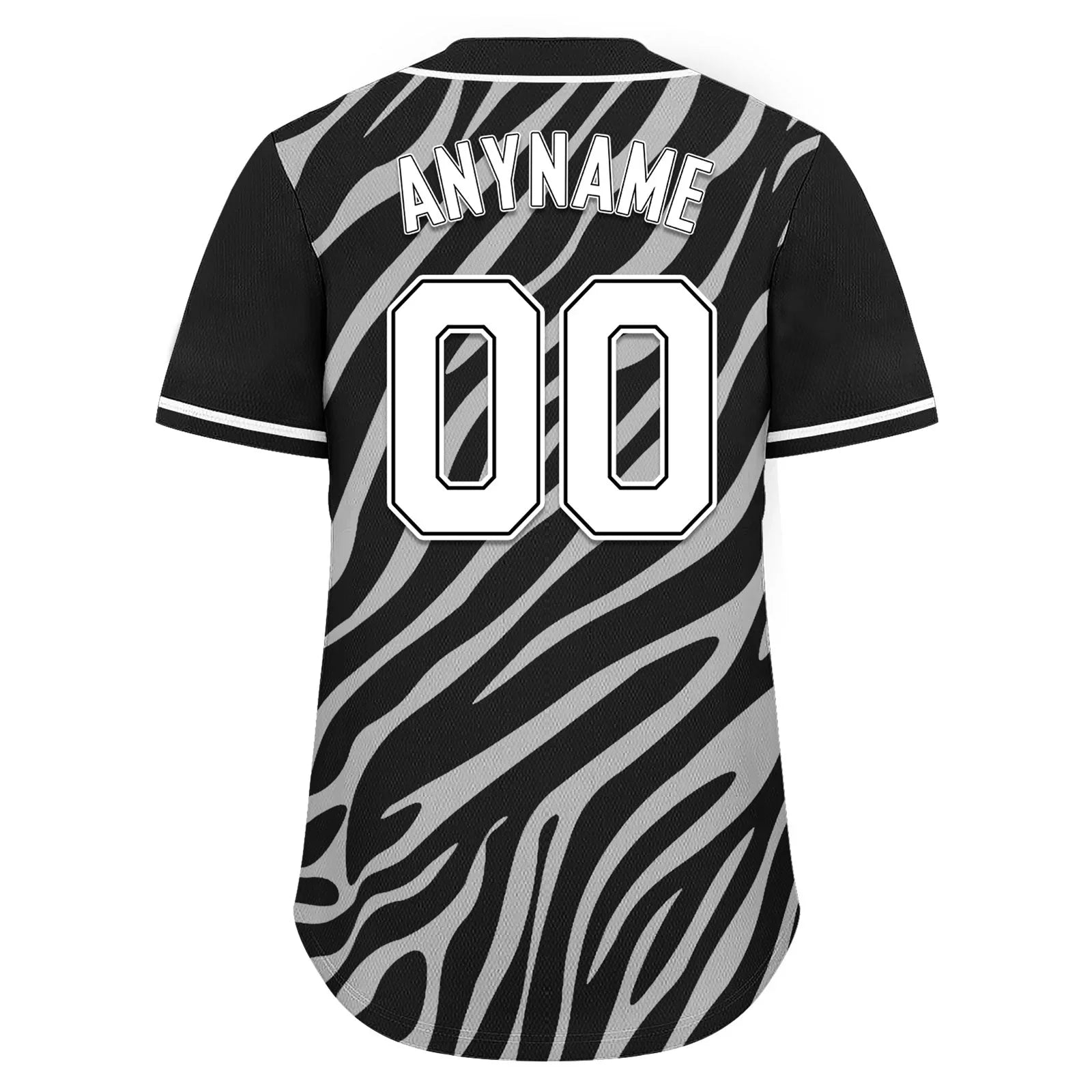 Custom Black White Zebra Pattern Personalized Authentic Baseball Jersey BSBJ01-D020201-1 - Coolcustomize