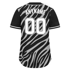 Custom Black White Zebra Pattern Personalized Authentic Baseball Jersey BSBJ01-D020201-1