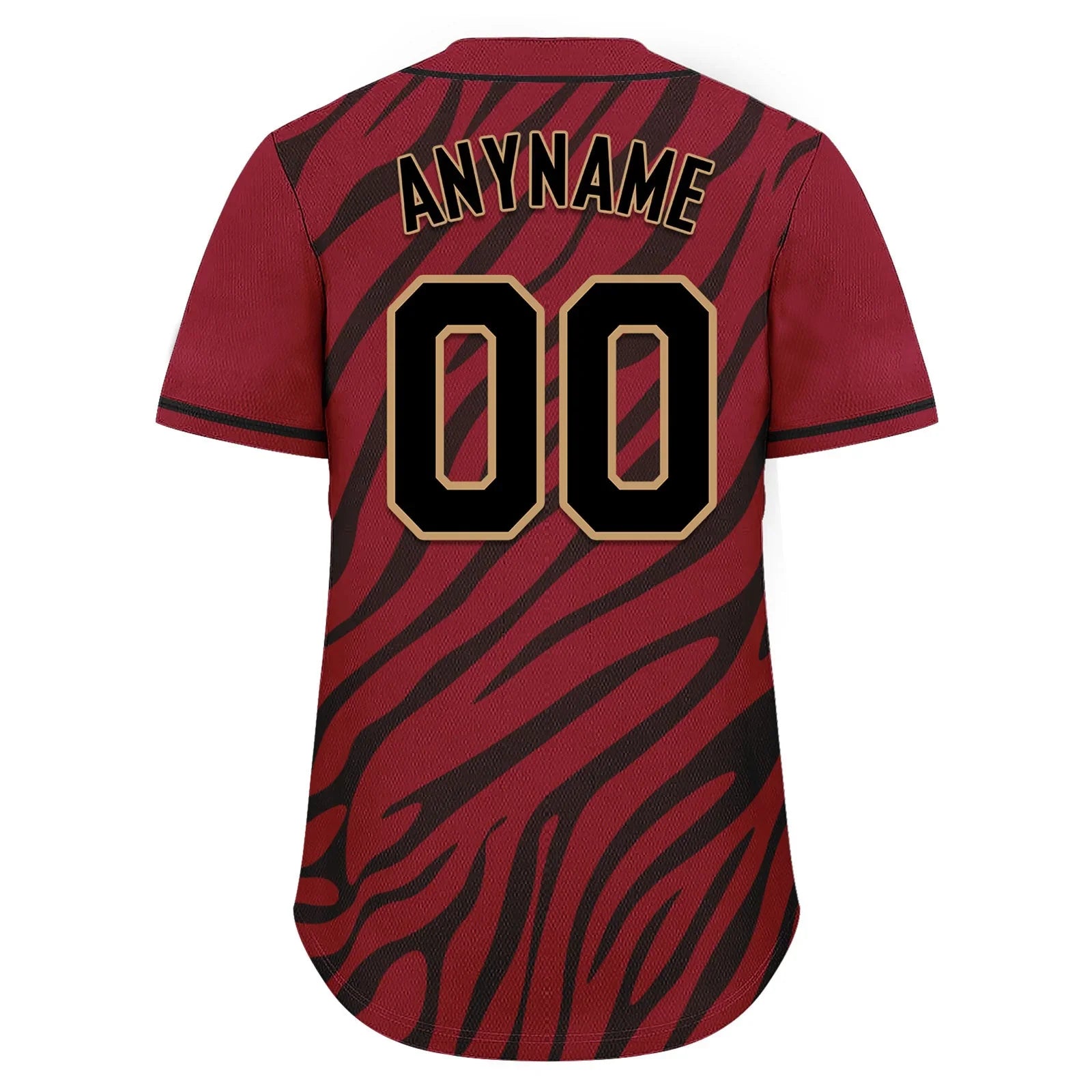 Custom Burgundy Black Zebra Pattern Personalized Authentic Baseball Jersey BSBJ01-D020201-10 - Coolcustomize