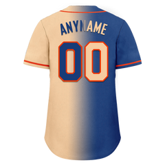 Custom Blue Beige Gradient Fashion Personalized Authentic Baseball Jersey BSBJ01-D0a7077