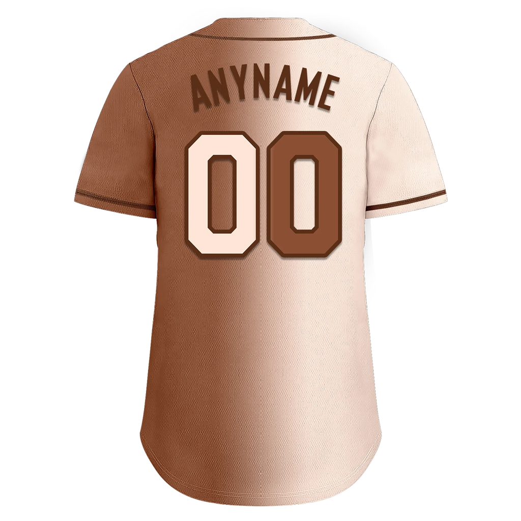 Custom Beige Brown Gradient Fashion Personalized Authentic Baseball Jersey BSBJ01-D0a708e - Coolcustomize