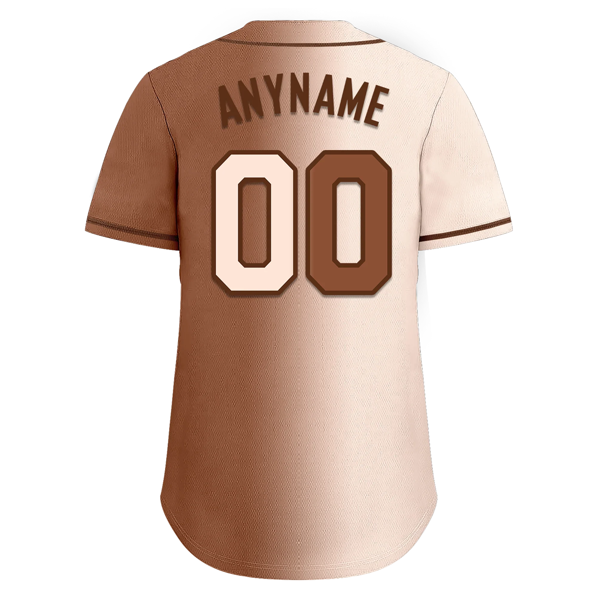 Custom Beige Brown Gradient Fashion Personalized Authentic Baseball Jersey BSBJ01-D0a708e - Coolcustomize