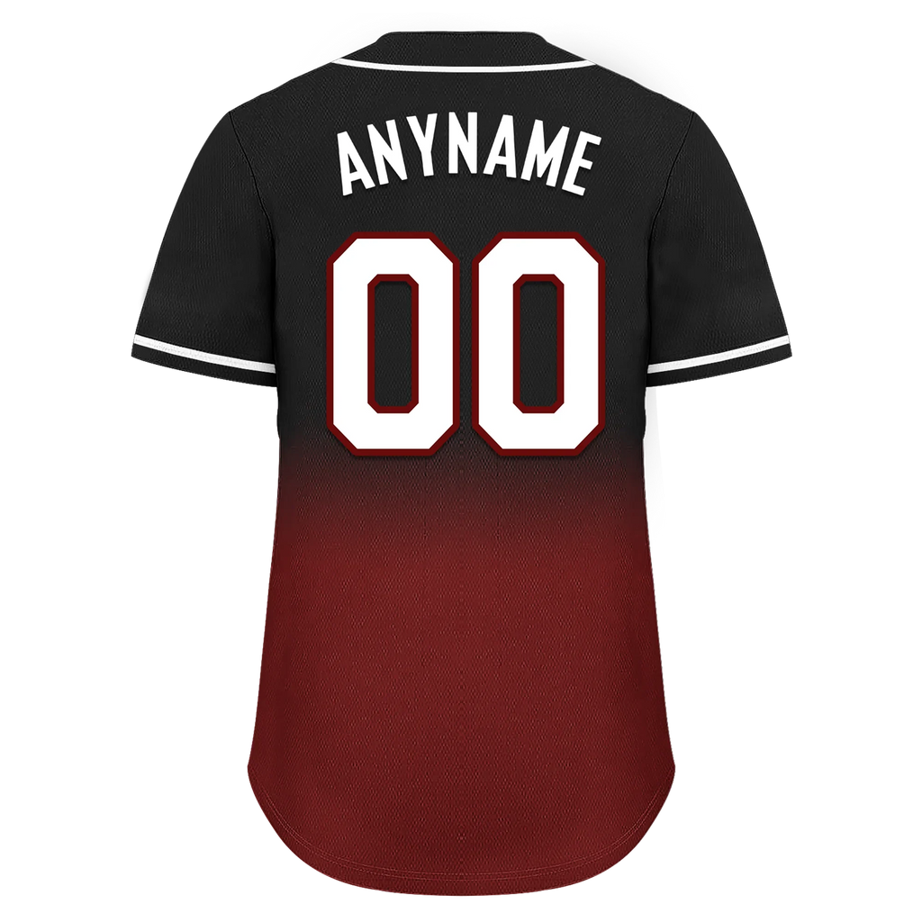 Custom Black Red Fade Fashion Personalized Authentic Baseball Jersey BSBJ01-D0a70f0 - Coolcustomize