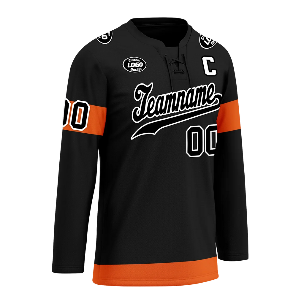 Custom Black Orange Personalized Hockey Jersey HCKJ01-D0a70ec - Coolcustomize