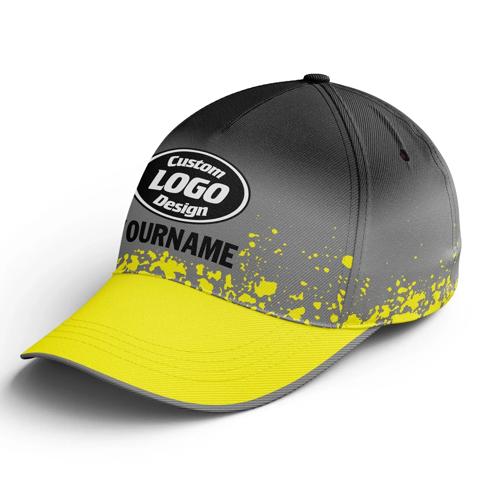 Custom Gray Yellow Hat Sport Design Cap Stitched Adjustable Personalized YW061-D020231-9 - Coolcustomize