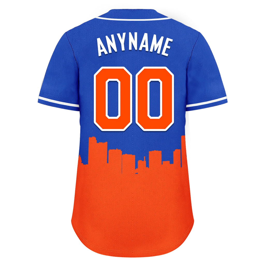 Custom Blue Orange City Edition Personalized Authentic Baseball Jersey BSBJ01-D017140 - Coolcustomize