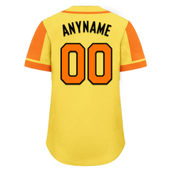 Custom Yellow Orange Raglan Sleeves Personalized Authentic Baseball Jersey BSBJ01-D017204