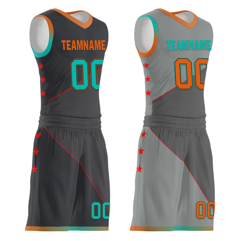 Custom Gray Classic Style Reversible Basketball Uniform Personalized Ordinary BBJR-D017024 - Coolcustomize