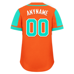 Custom Orange Cyan Raglan Sleeves Personalized Authentic Baseball Jersey BSBJ01-D017193