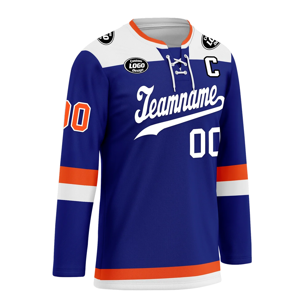 Custom Blue Orange Personalized Hockey Jersey HCKJ01-D0a700f - Coolcustomize