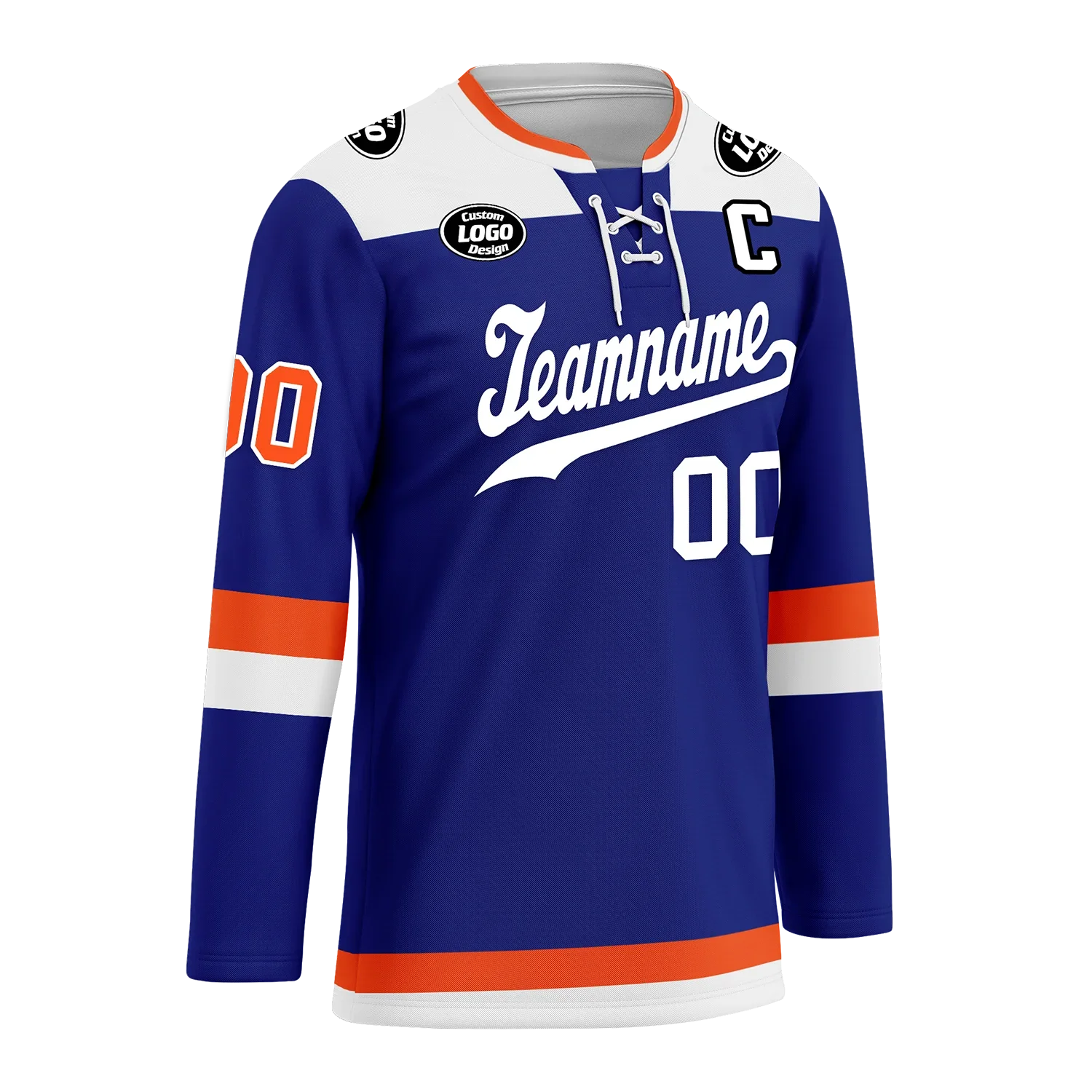 Custom Blue Orange Personalized Hockey Jersey HCKJ01-D0a700f - Coolcustomize