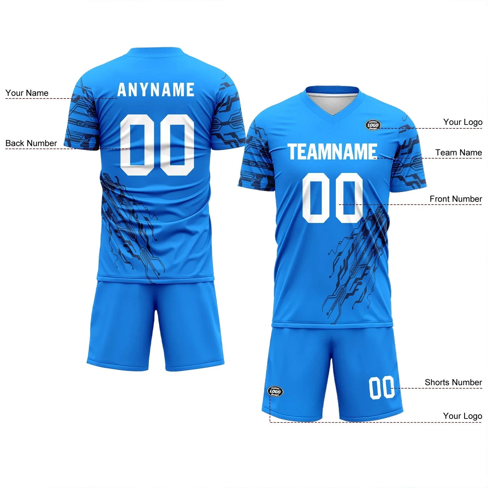 Custom Blue Soccer Sets Jersey Personalized SCJ101-D28044 - Coolcustomize