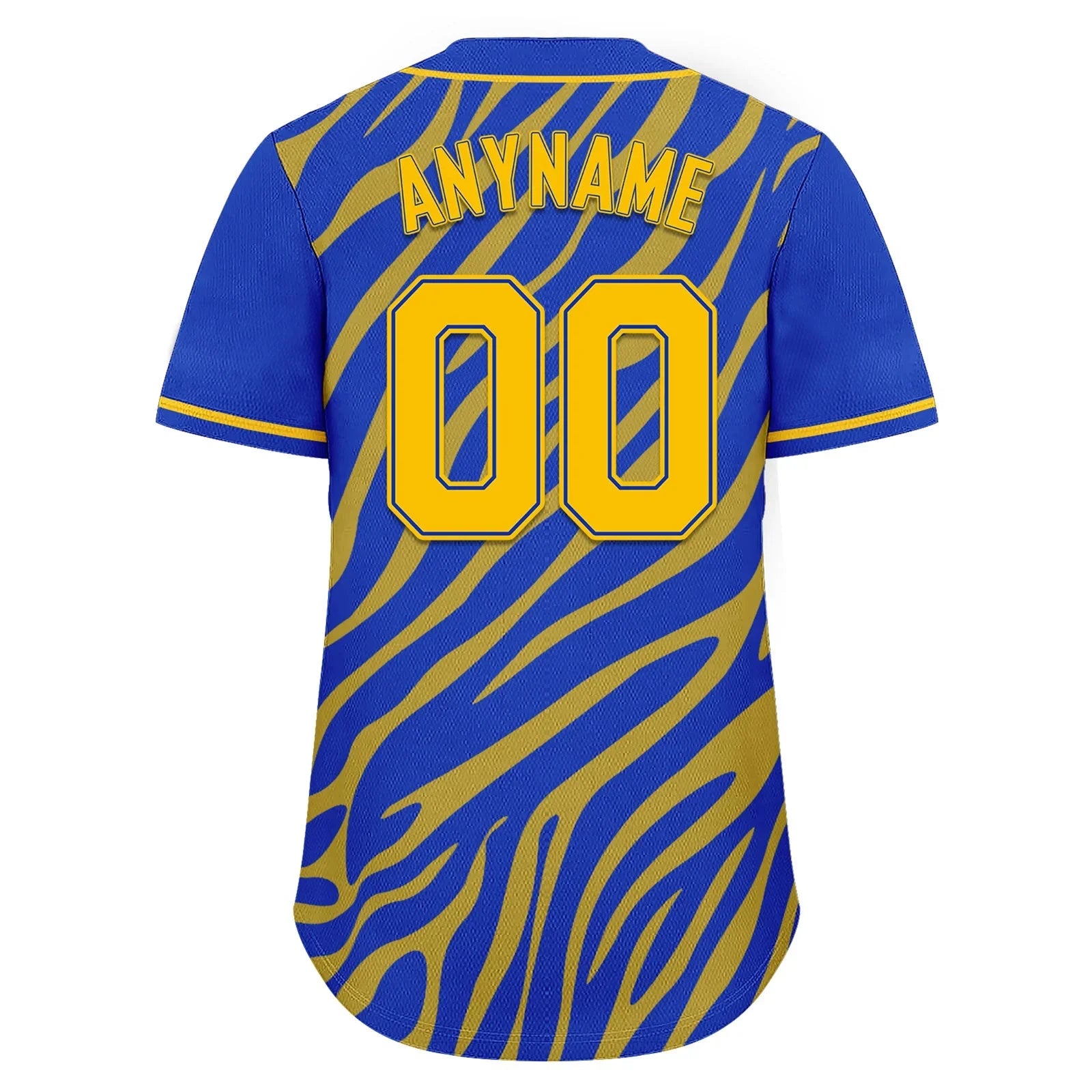 Custom Blue Yellow Zebra Pattern Personalized Authentic Baseball Jersey BSBJ01-D020201-16 - Coolcustomize