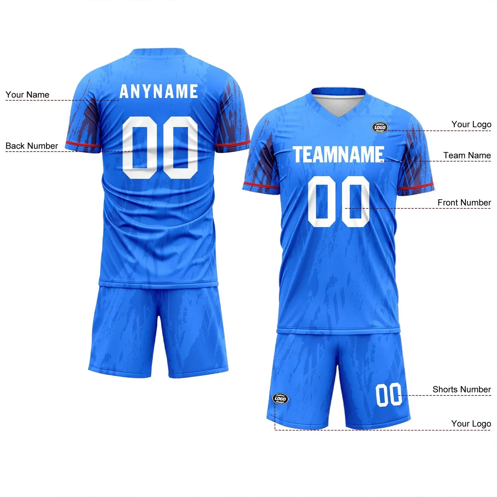 Custom Blue Soccer Sets Jersey Personalized SCJ101-D28019 - Coolcustomize