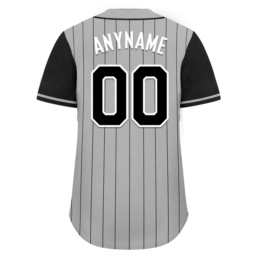 Custom Gray Black Stripe Fashion Personalized Authentic Baseball Jersey BSBJ01-D017254 - Coolcustomize