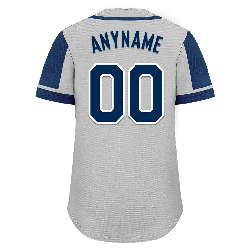 Custom Gray Blue Raglan Sleeves Personalized Authentic Baseball Jersey BSBJ01-D017178 - Coolcustomize