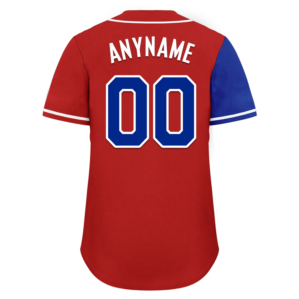 Custom Blue Red Skull Fashion Personalized Authentic Baseball Jersey BSBJ01-D017146 - Coolcustomize