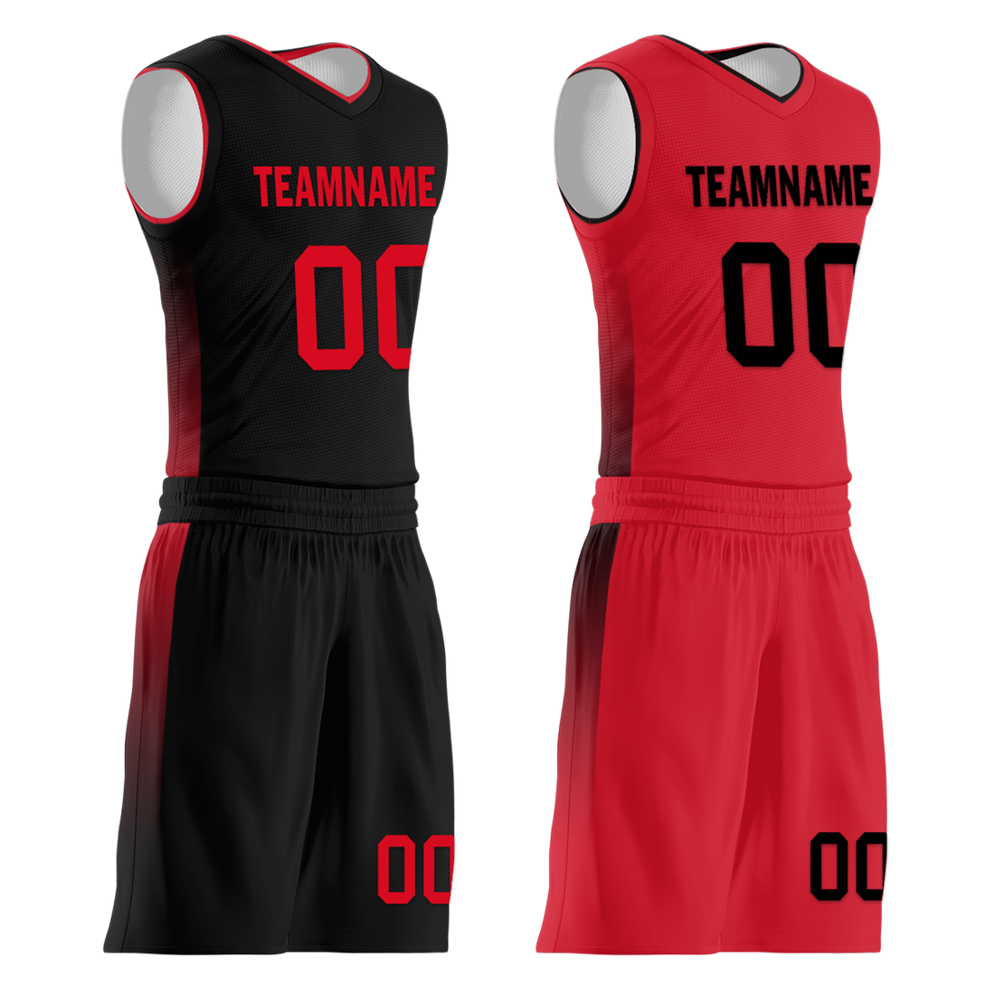 Custom Black Red Classic Style Reversible Basketball Uniform Personalized Ordinary BBJR-D017018