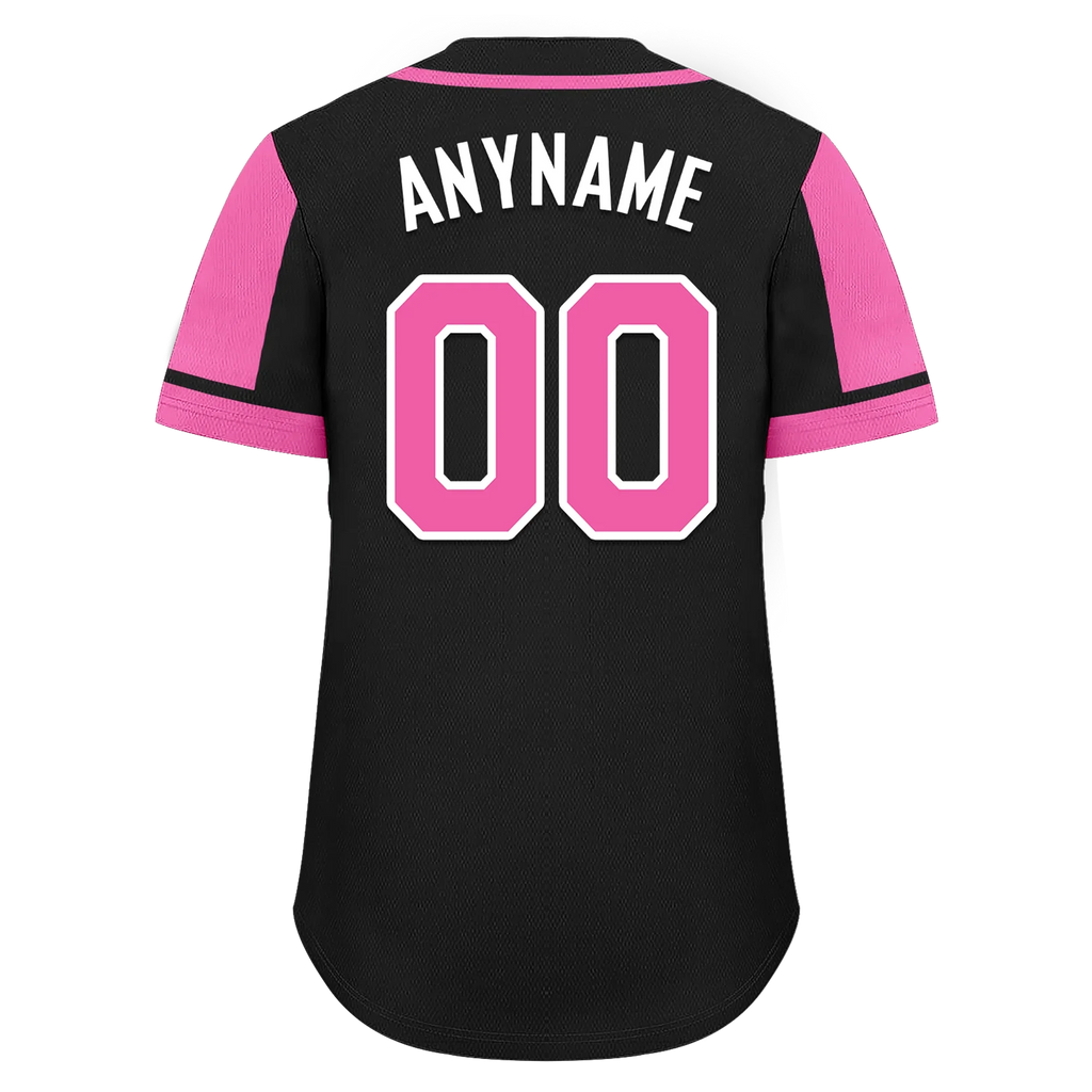 Custom Black Pink Raglan Sleeves Personalized Authentic Baseball Jersey BSBJ01-D017198 - Coolcustomize