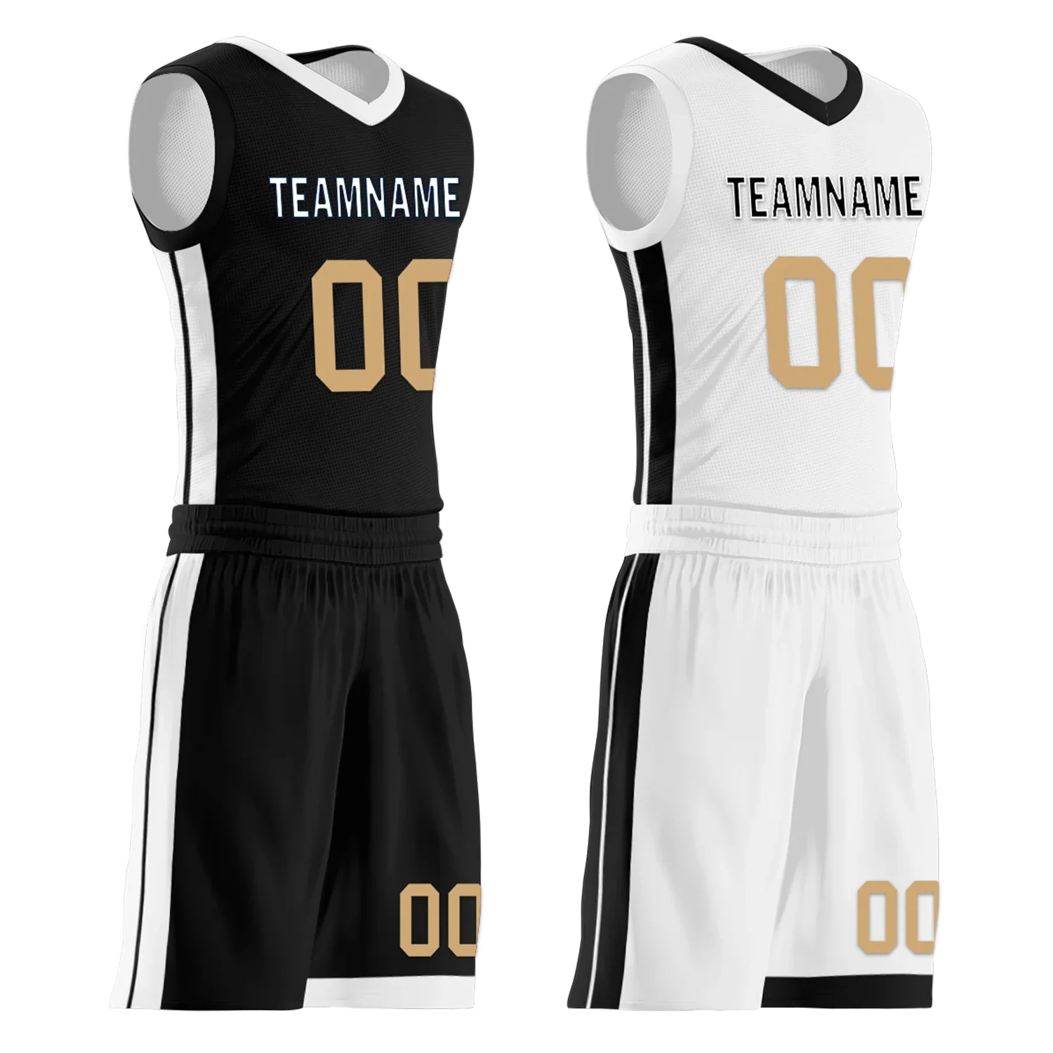 Custom Black White Classic Style Reversible Basketball Uniform Personalized Ordinary BBJR-D017044 - Coolcustomize