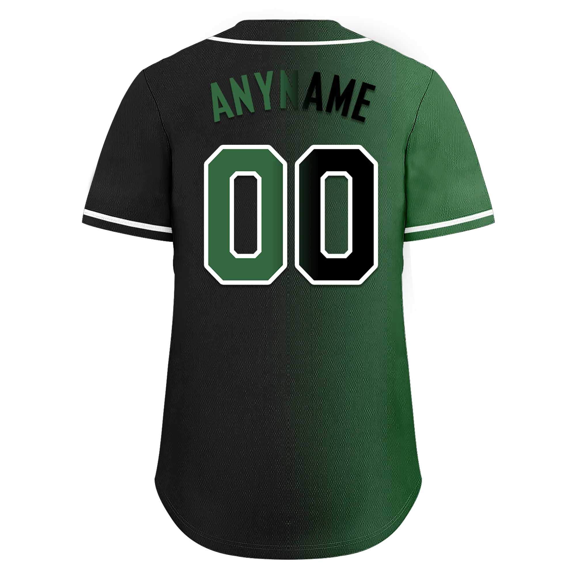 Custom Green Black Gradient Fashion Personalized Authentic Baseball Jersey BSBJ01-D0a707c - Coolcustomize