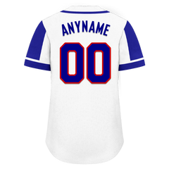 Custom White Blue Raglan Sleeves Personalized Authentic Baseball Jersey BSBJ01-D017168