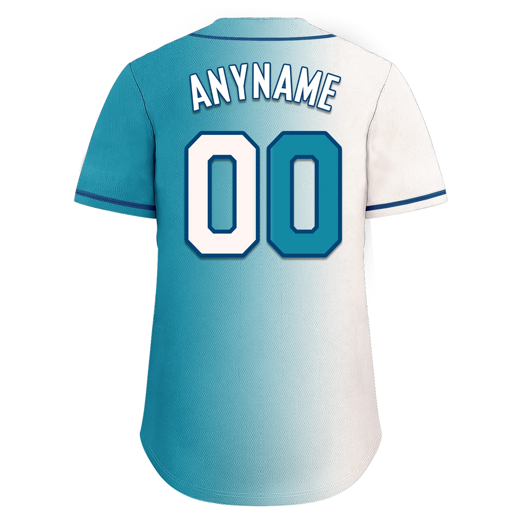 Custom White Blue Gradient Fashion Personalized Authentic Baseball Jersey BSBJ01-D0a7ab0 - Coolcustomize
