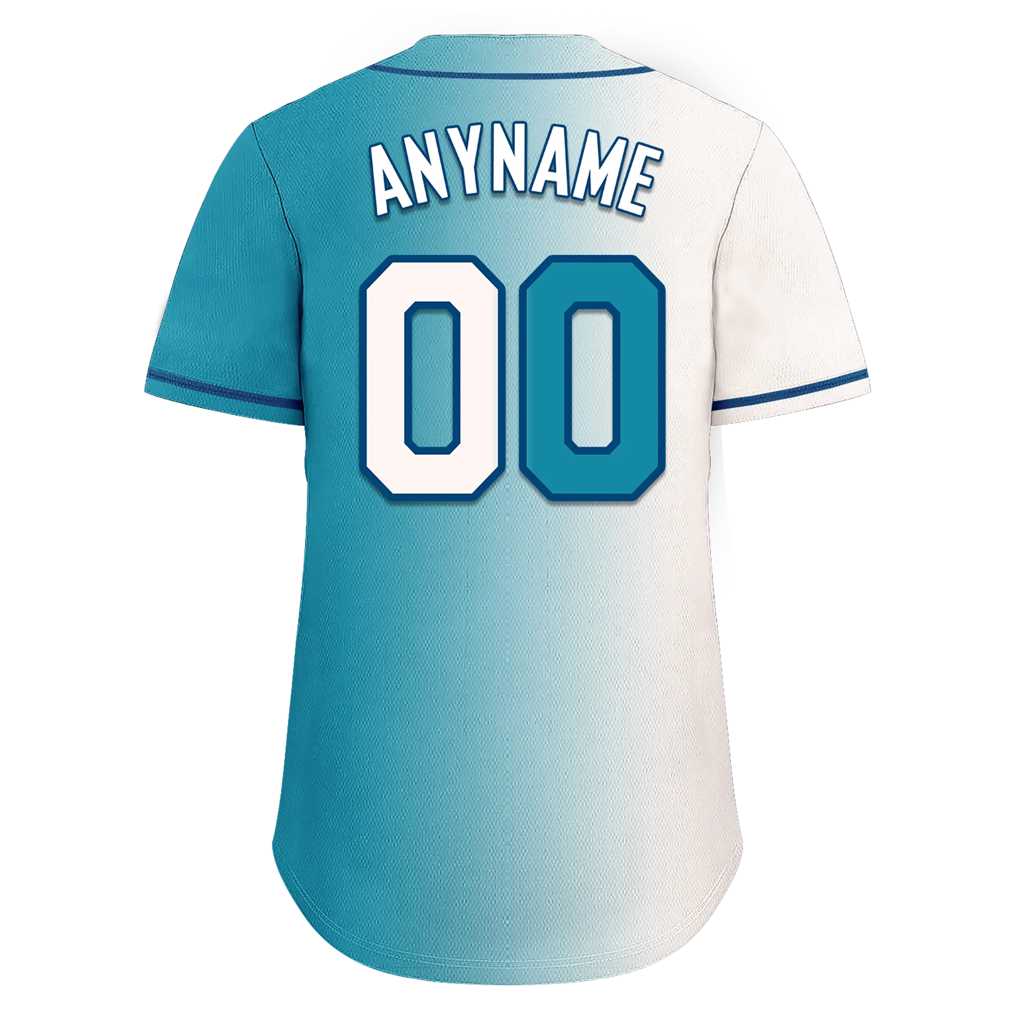 Custom White Blue Gradient Fashion Personalized Authentic Baseball Jersey BSBJ01-D0a7ab0 - Coolcustomize