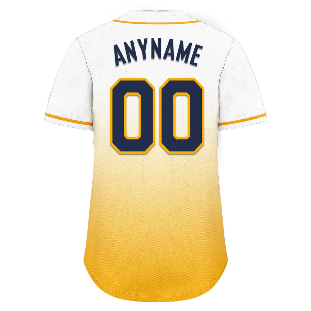 Custom White Yellow Fade Fashion Personalized Authentic Baseball Jersey BSBJ01-D0a70dc - Coolcustomize