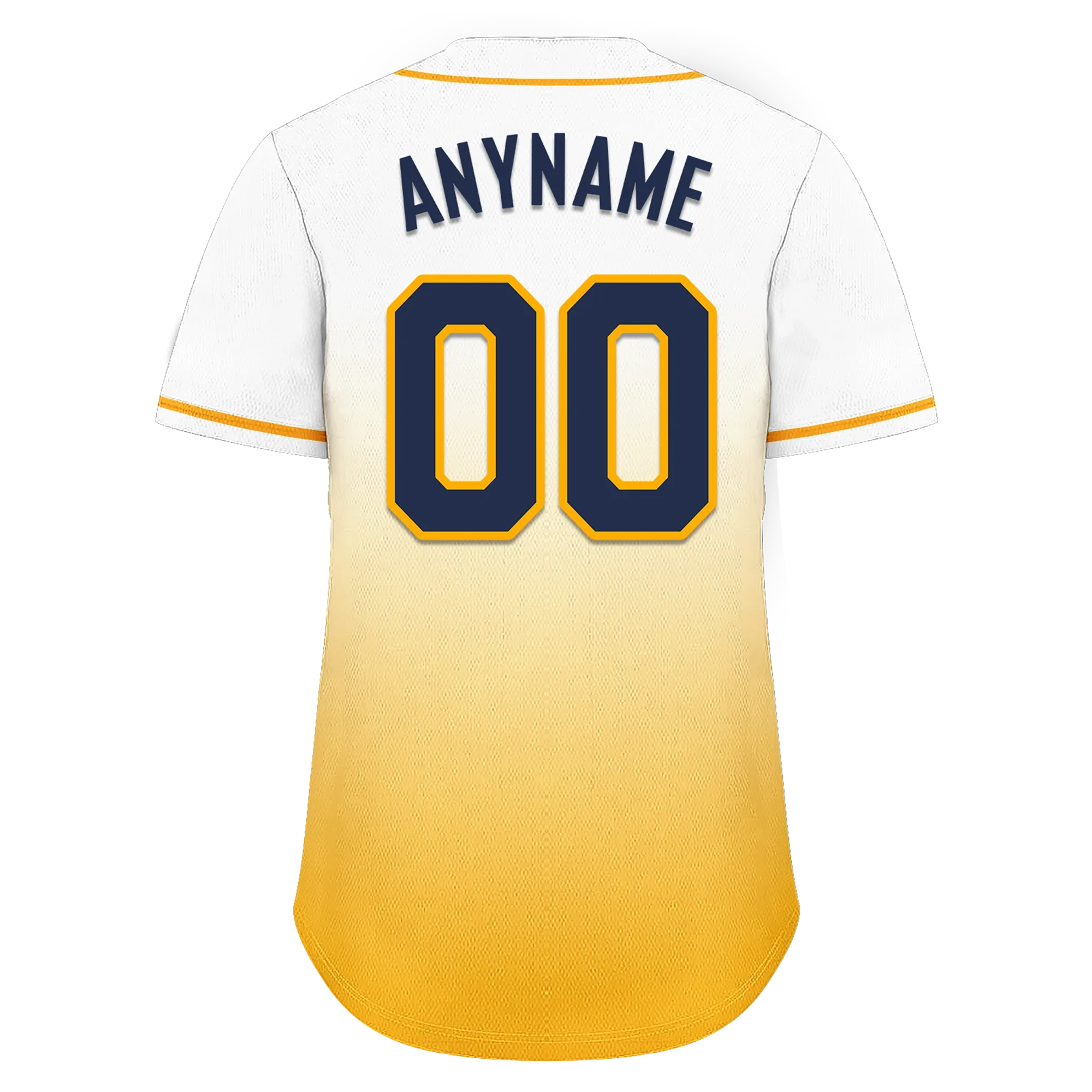 Custom White Yellow Fade Fashion Personalized Authentic Baseball Jersey BSBJ01-D0a70dc - Coolcustomize