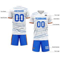 Custom White Blue Soccer Sets Jersey Personalized SCJ101-D28045