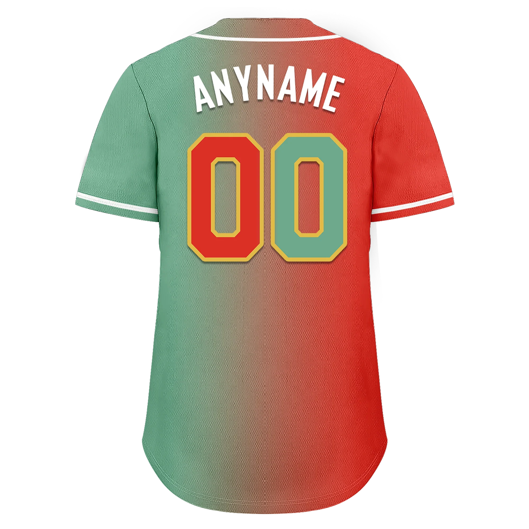 Custom Red Green Gradient Fashion Personalized Authentic Baseball Jersey BSBJ01-D0a7a09 - Coolcustomize