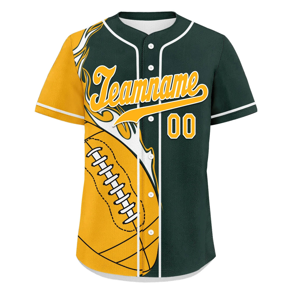 Custom Green Yellow Classic Style Personalized Authentic Baseball Jersey UN002-D0b0a00-ac - Coolcustomize