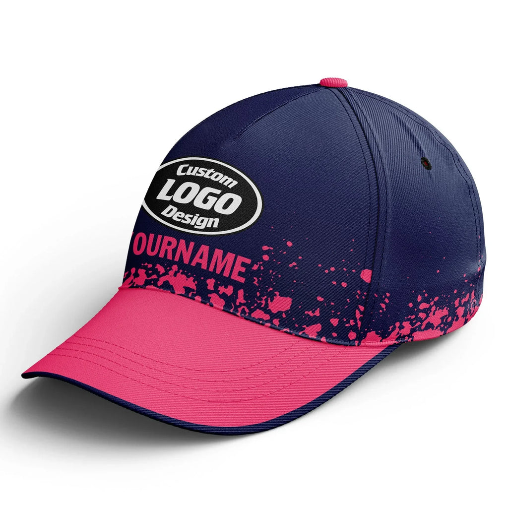 Custom Blue Pink Hat Sport Design Cap Stitched Adjustable Personalized YW061-D020231-1 - Coolcustomize