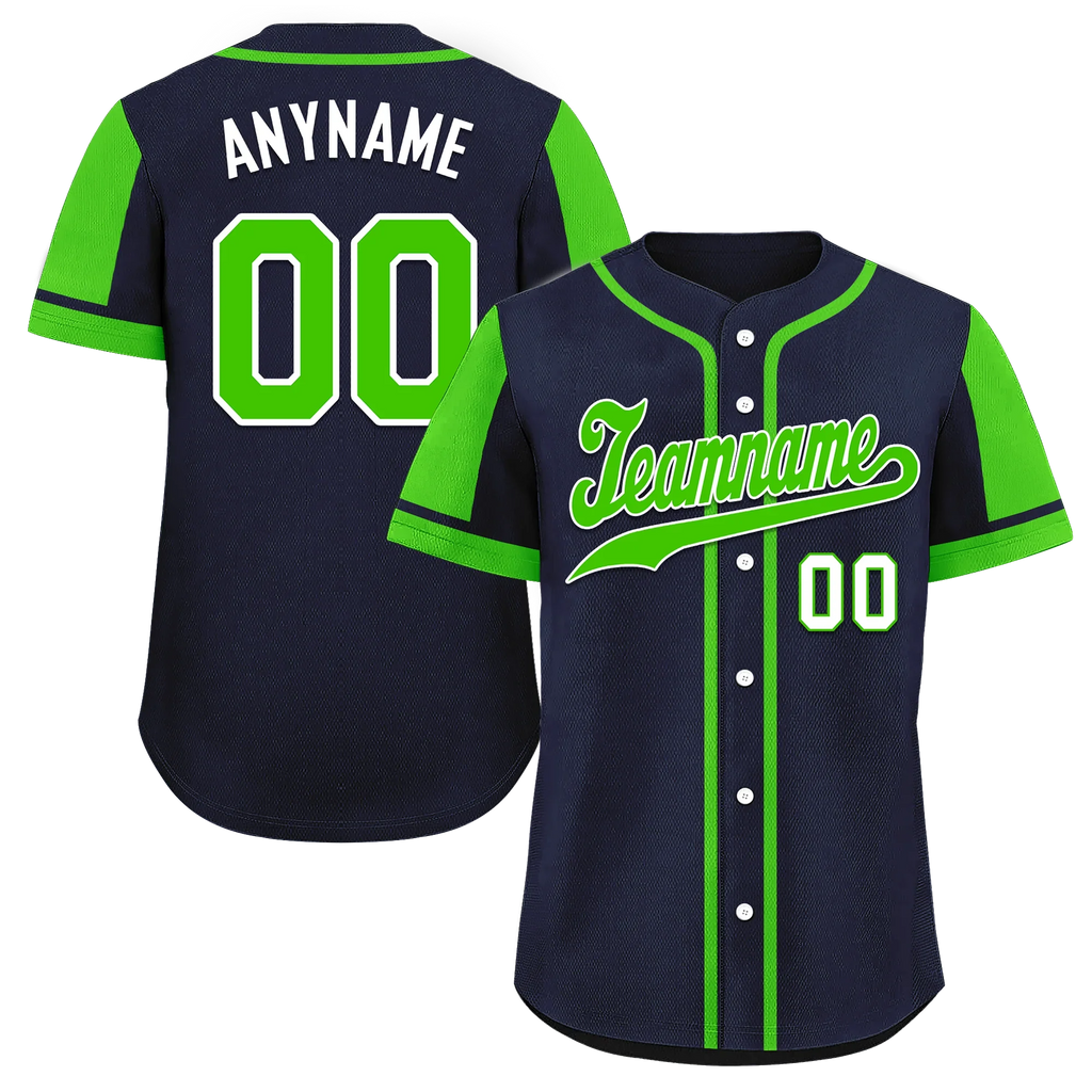 Custom Blue Green Raglan Sleeves Personalized Authentic Baseball Jersey BSBJ01-D017181 - Coolcustomize