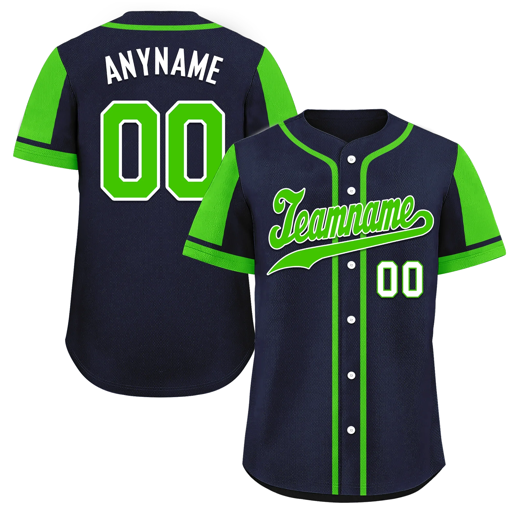 Custom Blue Green Raglan Sleeves Personalized Authentic Baseball Jersey BSBJ01-D017181 - Coolcustomize