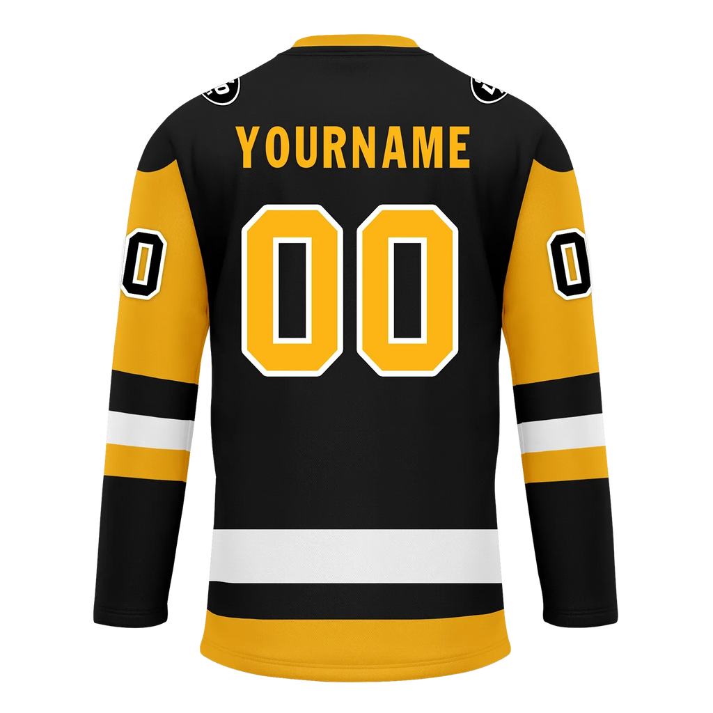 Custom Black Yellow Personalized Hockey Jersey HCKJ01-D0a7009 - Coolcustomize
