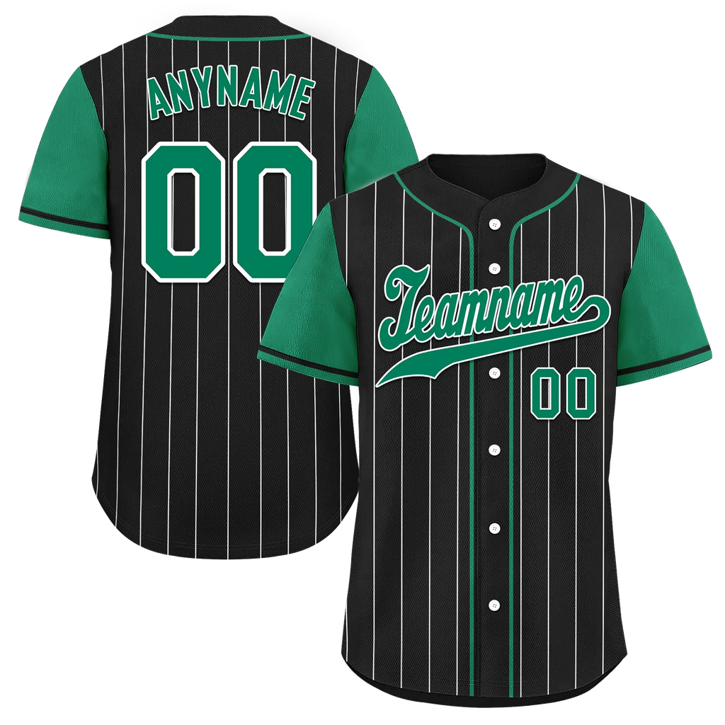 Custom Black Green Stripe Fashion Personalized Authentic Baseball Jersey BSBJ01-D017238 - Coolcustomize