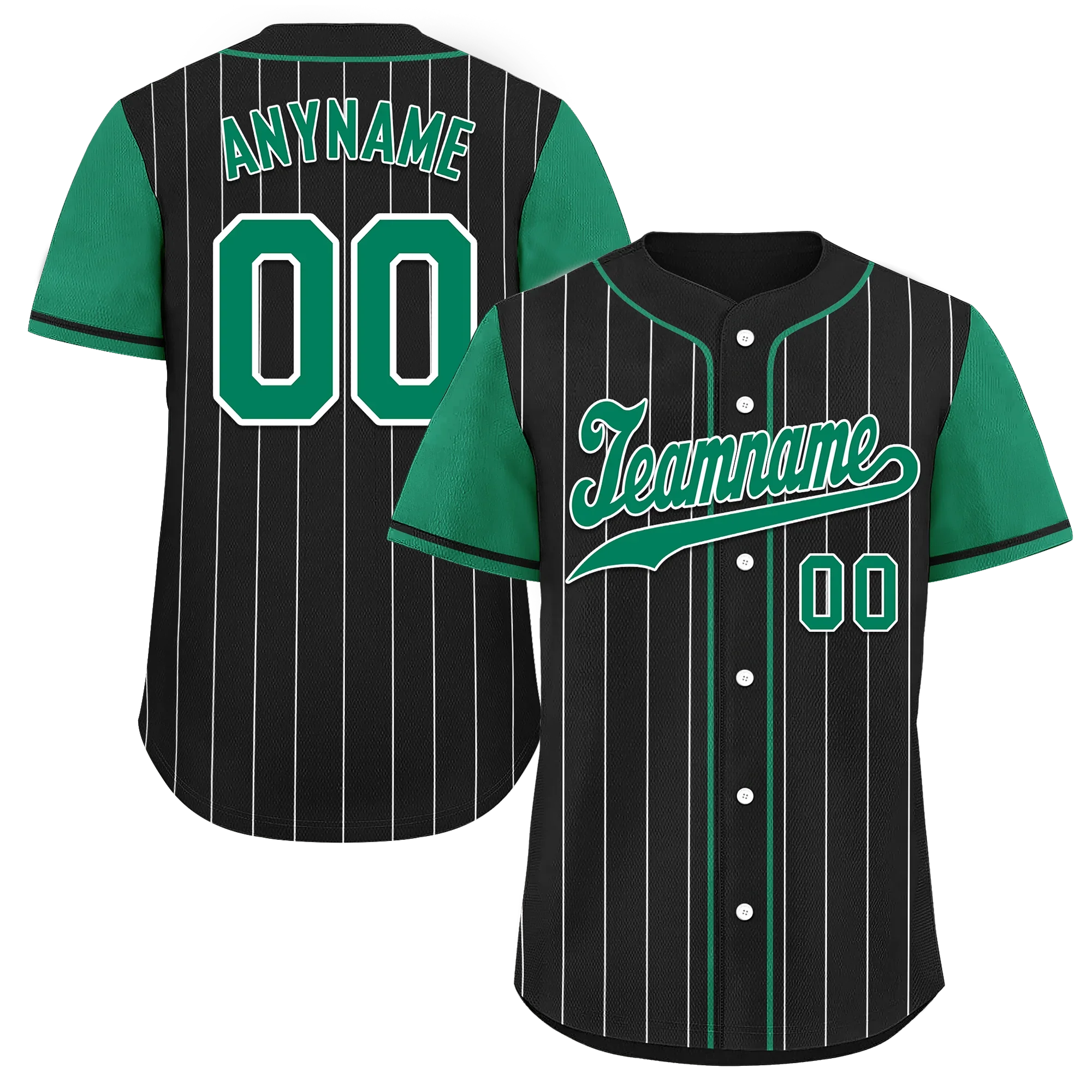 Custom Black Green Stripe Fashion Personalized Authentic Baseball Jersey BSBJ01-D017238 - Coolcustomize