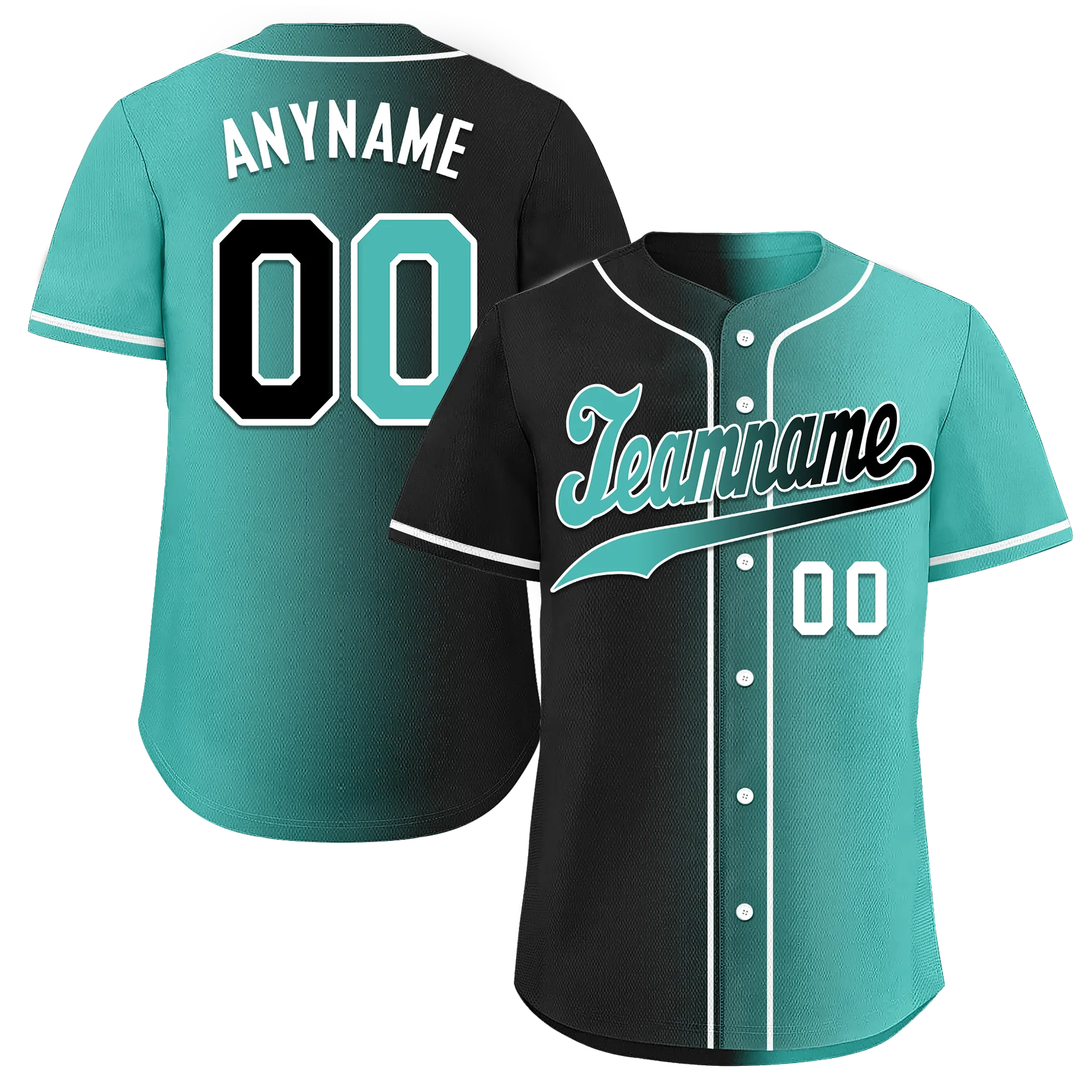 Custom Black Green Gradient Fashion Personalized Authentic Baseball Jersey BSBJ01-D0a7a0c - Coolcustomize