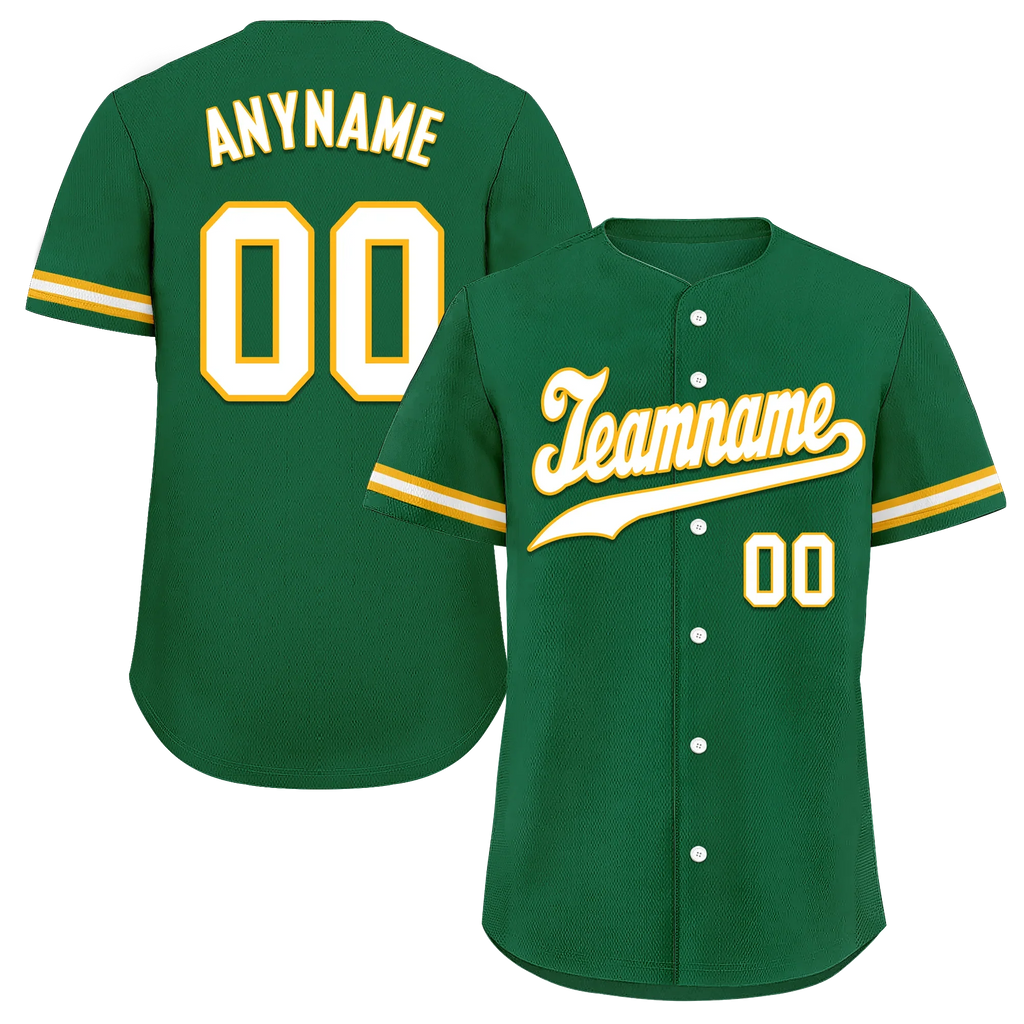 Custom Green Classic Style White Personalized Authentic Baseball Jersey BSBJ01-bd0fab9 - Coolcustomize