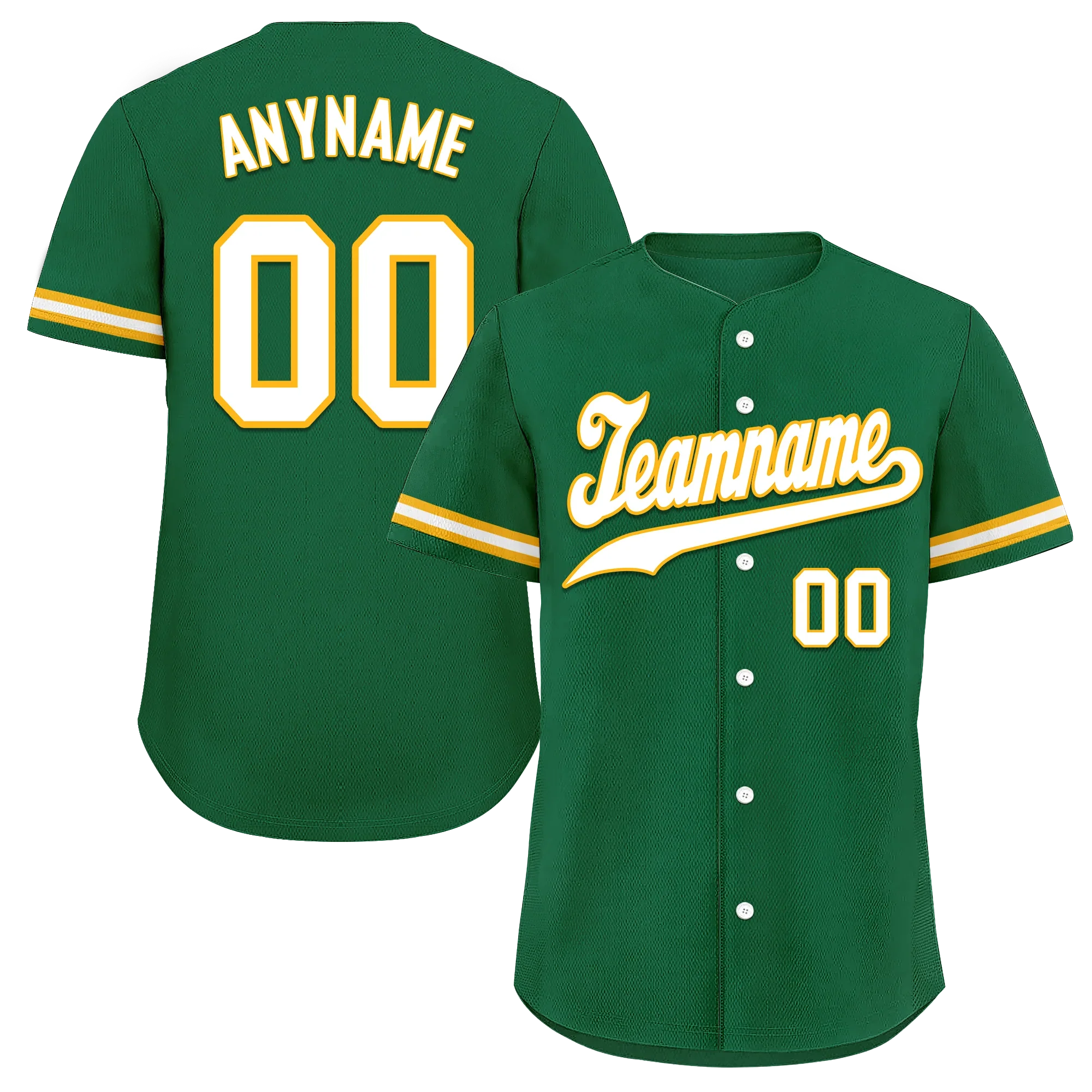 Custom Green Classic Style White Personalized Authentic Baseball Jersey BSBJ01-bd0fab9 - Coolcustomize