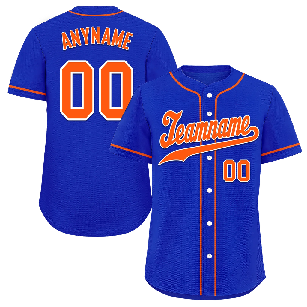 Custom Blue Classic Style Orange Personalized Authentic Baseball Jersey BSBJ01-bd0fac7 - Coolcustomize